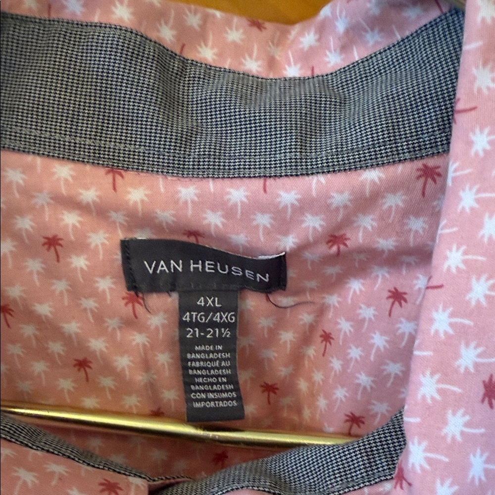 Van Heusen Pink Patterned Casual Button Down Shirt - image 2